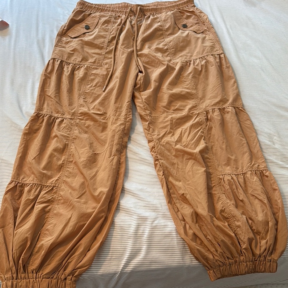 Anthropologie Tan Track Pants